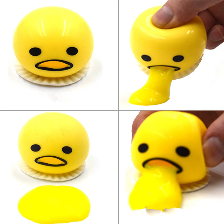 Funny gadgets Egg yolk Emotion BrotherJun Of Vomiting crowded rubber Magic tricky VS chicken egg