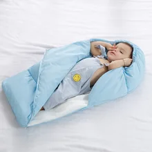 Мягкий зимний плотный хлопковый спальный мешок с облаками в стиле радуги, для младенцев, теплые постельные принадлежности одеяло, синий, розовый цвет, детская пеленка Parisarc с шапочкой