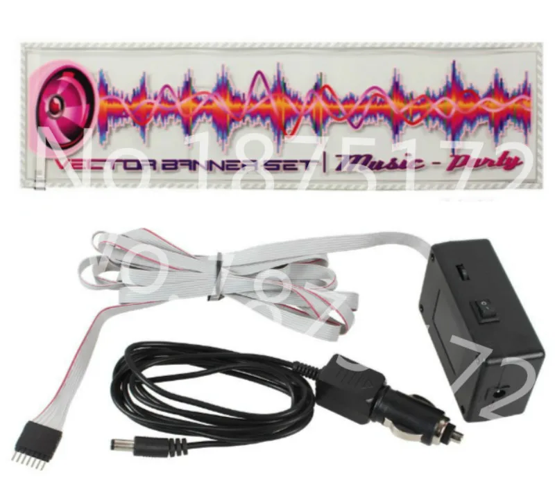 

new 90*25 cm Colourful Flash Car Sticker Music Rhythm LED EL Sheet Light Lamp Sound Music Activated Equalizer car Stickers #w