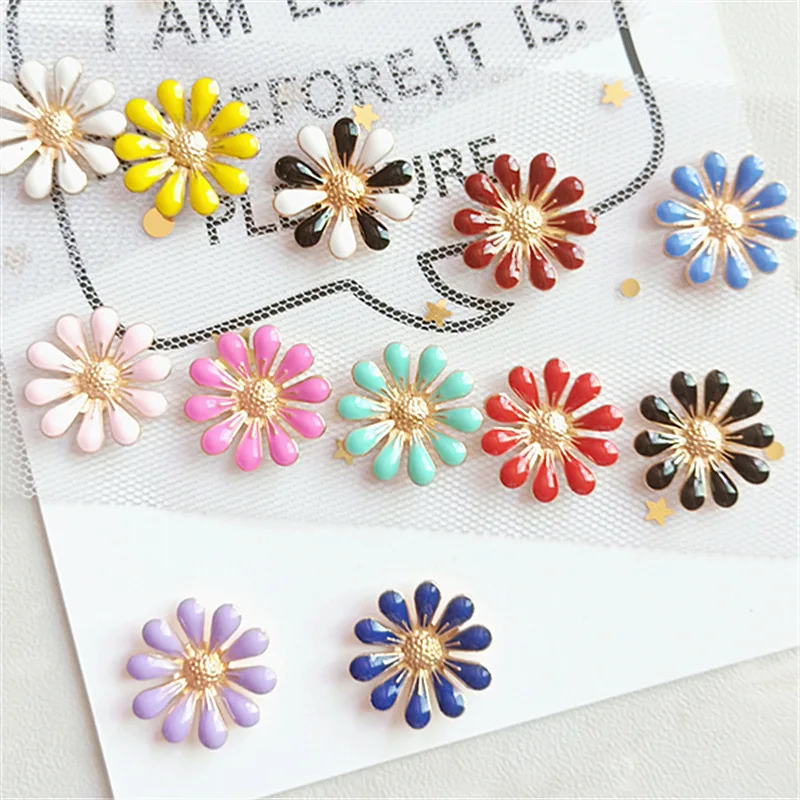 

10pcs Color Daisy Flower Petal Flat Charms Beads DIY for Handmade Hairclip Clothes Phone Decoration Jewelry Making Findings