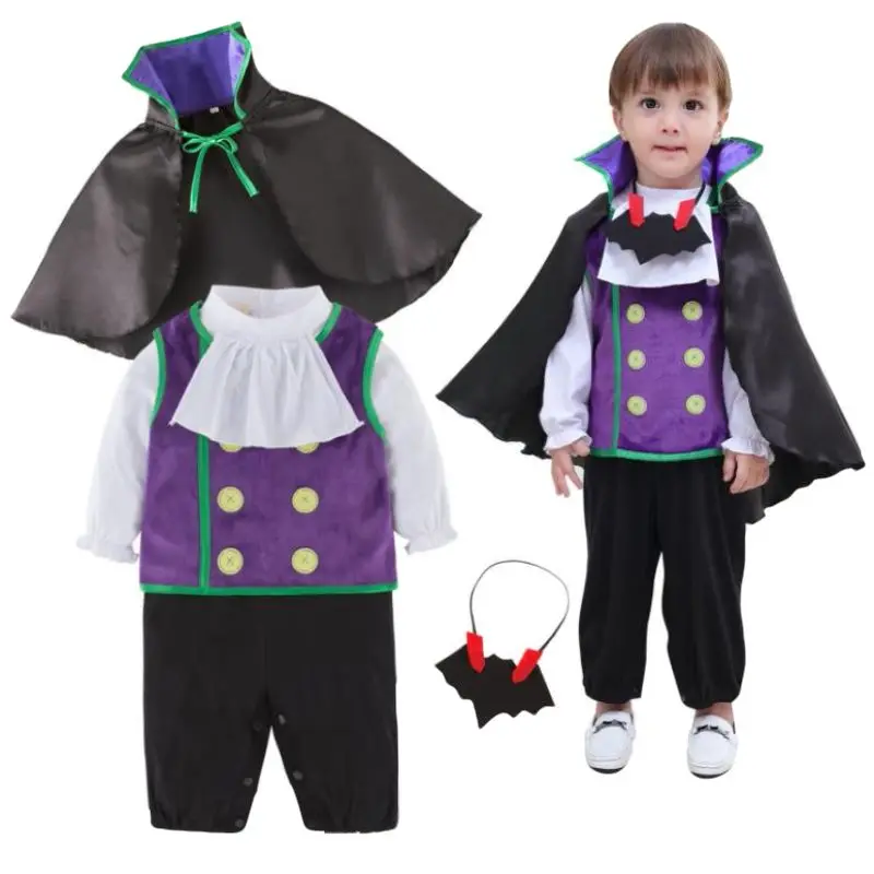 Kids Boys Performance Costume Set Children Cartoon Vampire Child Suit