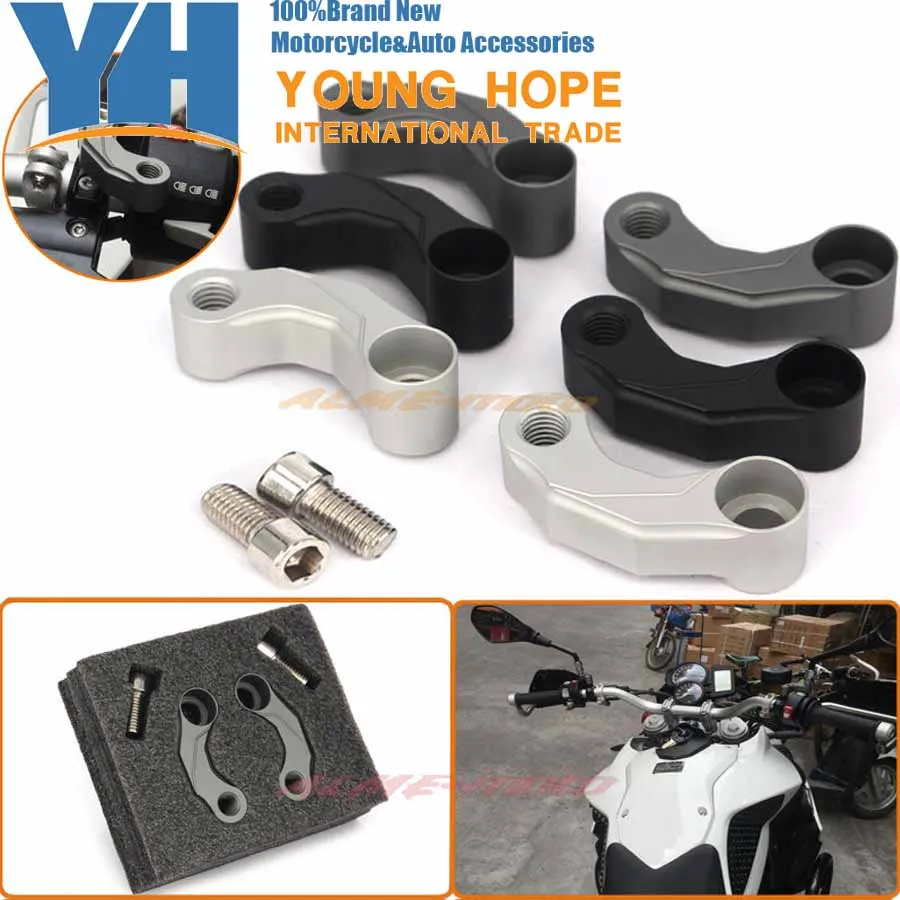 

Motorcycle Aluminum Mirrors Relocation Extension Adapter Kit For BMW F650GS F700GS F800GS/R HP2-Megamoto K1200R K1300R S1000XR/R