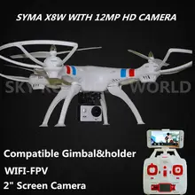SYMA X8W 2.4G 4CH RC Quadcopter Drone With 1080P 12MP HD Camera Gimbal And Camera Holder better than X8G Have WIFI FPV