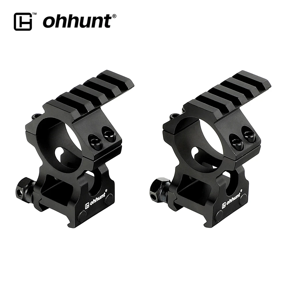 ohhunt Rock-Solid 25.4mm 30mm Scope Picatinny Rings Hunting Tactical Riflescopes Mounts With Top Rail For AK 47 AR15