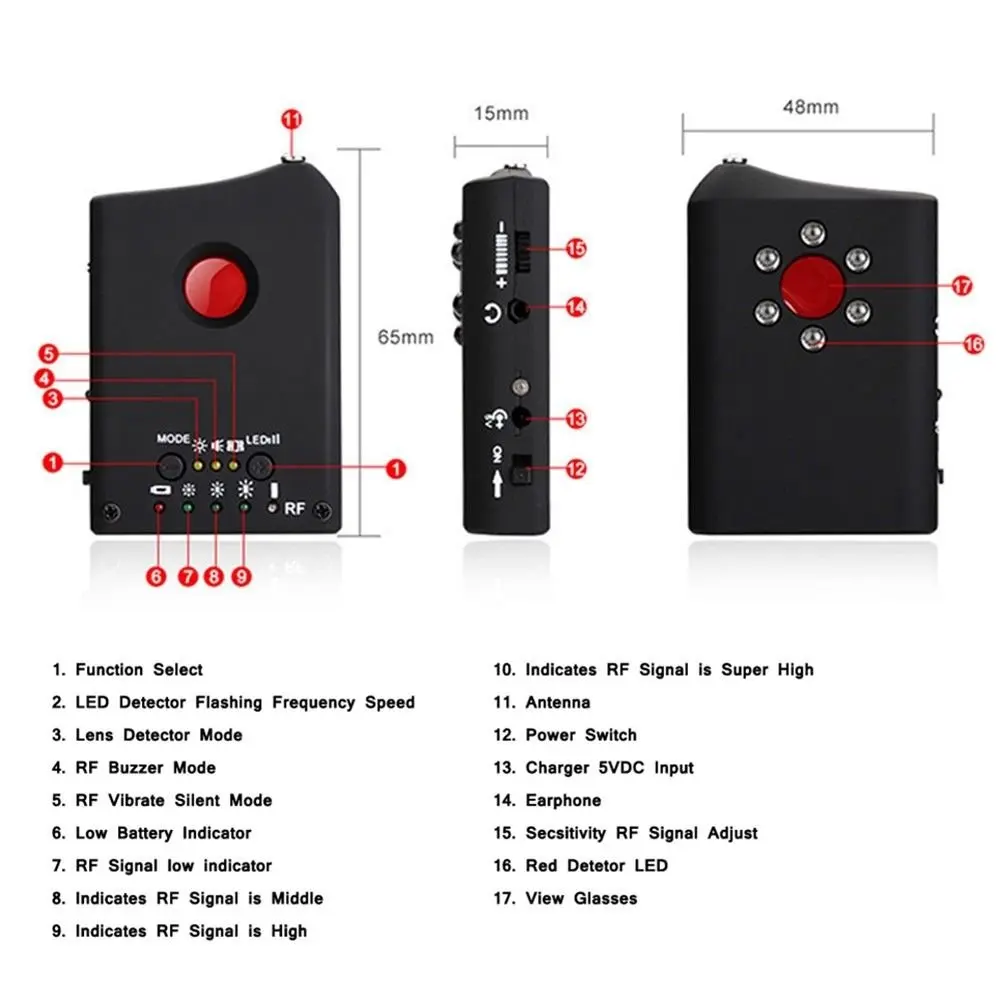 GSM обнаружитель подслушивающих устройств анти детектор сигнальное устройство радиослежения объектив обнаружитель подслушивающих Устройств GSM искатель устройств Камера Лазерный анти Candid камера детектор