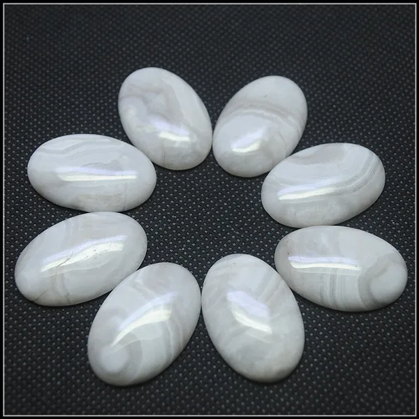 

5pcs natural white agatee stone cabochons 20x30mm oval shape wholeale gem stone beads accessories fittings white colors no hole