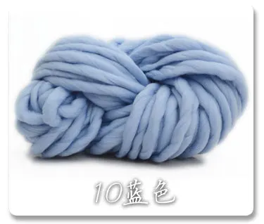 10 Blue 250 г/шар, супер толщина, шерсть, толстая пряжа, войлок, шерстяная фитильная пряжа для прядения, ручное вязание, пряжа, зимняя теплая - Цвет: 10 Blue