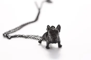 

Kinitial 10Pcs French Bulldog Miniature Animal Shaped Pendant Necklace for Women Chain Jewelry Bib Collar Statement Collares