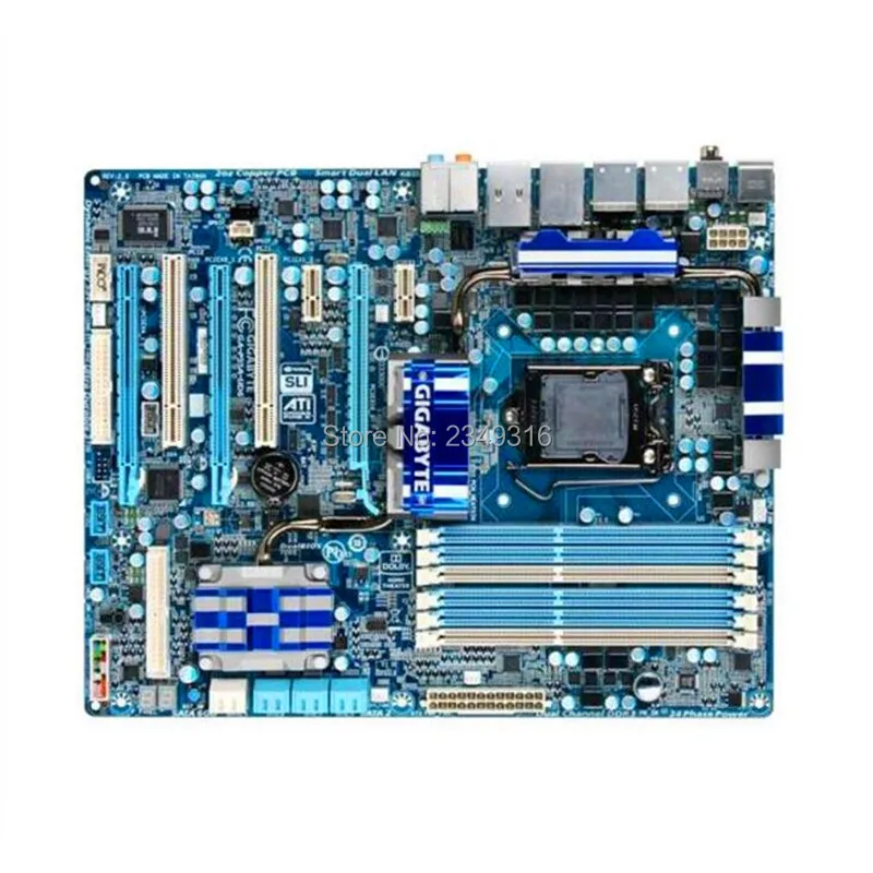 Для Gigabyte GA-P55A-UD6 оригинальная б/у настольная материнская плата P55A-UD6 P55 Socket LGA 1156 DDR3 ATX в продаже