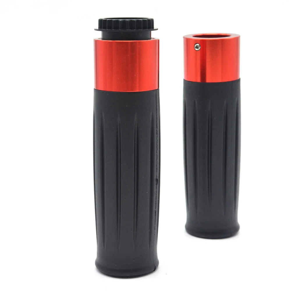 Для Yamaha tricker DT TW PW RT 50 обхват груди-80, 85, 90, 100 125 225 230 250 7/" Ручка Бары мотоциклетные CNC алюминиевый резиновый гелевый штыри - Цвет: Красный