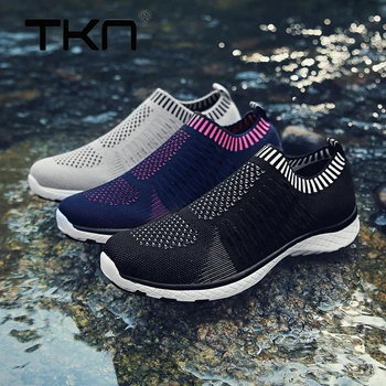 

TKN 2019 Men Outdoor Walking Shoes Light Mesh Quick Drying Comfortable Sneakers Slip on Walking Shoes Man Walking Jogging A83