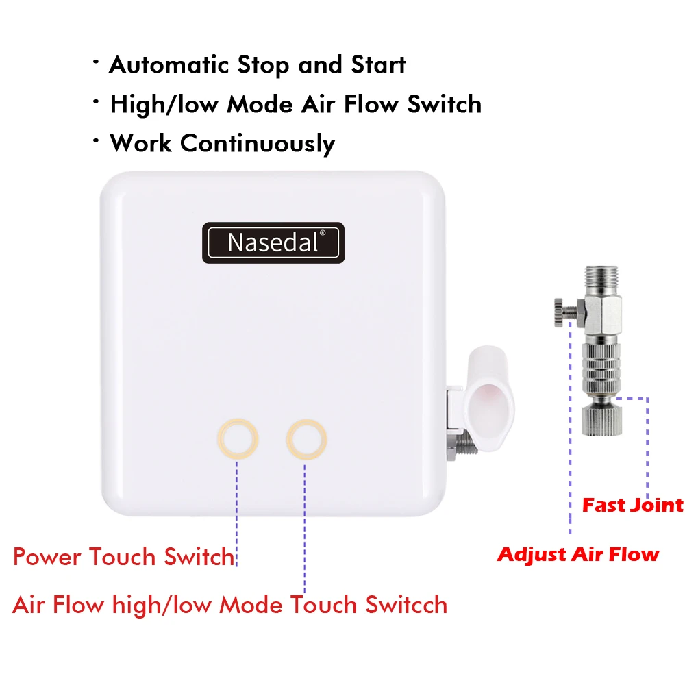 Nasedal Аэрограф компрессор авто-функция остановки воздушный шланг косметика для ногтей модель татуировки торт покраски автомобилей(без Аэрограф, пистолет-распылитель