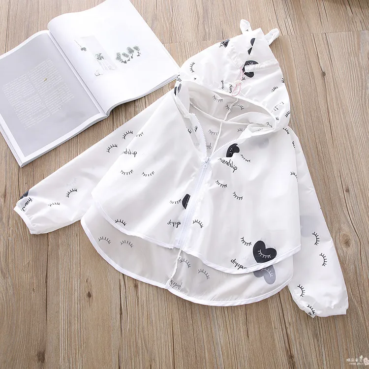 

summer clothes girl jacket smile print baby girls clothes polka dot Sunscreen newly kids clothes thin Cardigan casaco infantil