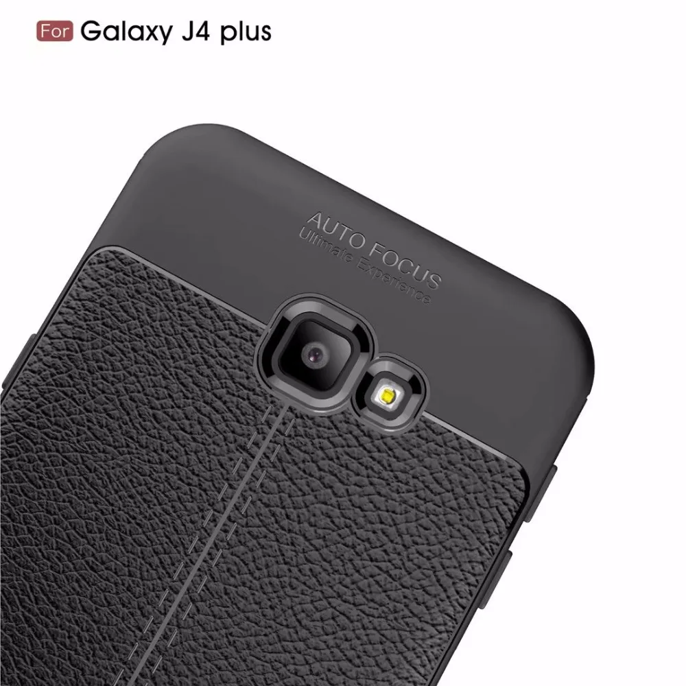 50 шт./лот чехол для телефона из ТПУ с личи стрие для samsung Galaxy J4 plus/J4 Prime J6 plus/J6 Prime чехол