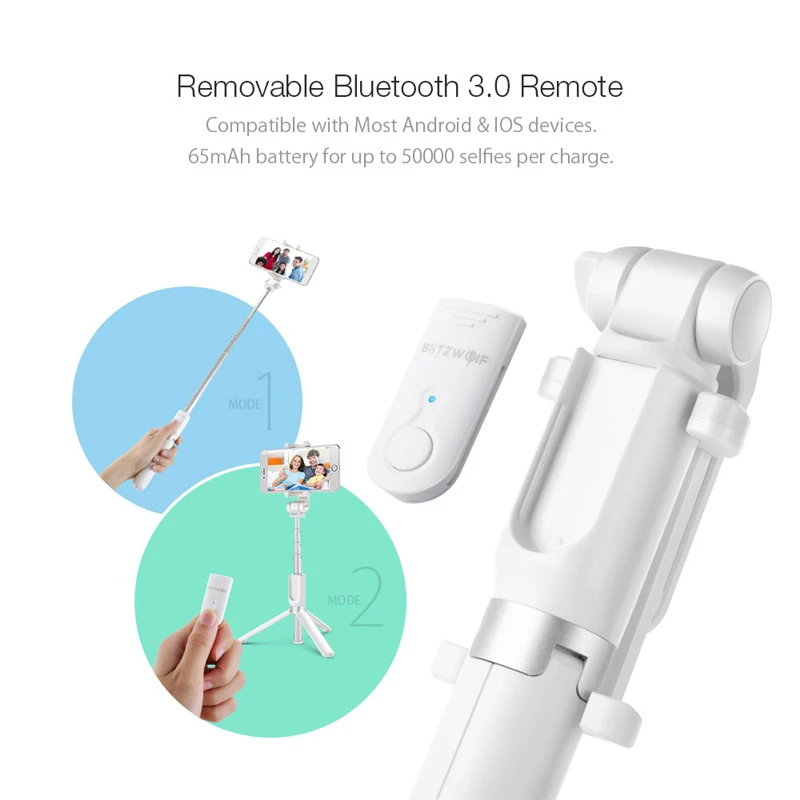BlitzWolf 3 в 1 bluetooth пульт дистанционного управления штатив селфи палка выдвижной