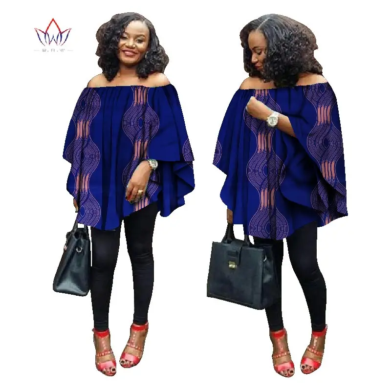 

Autumn 2019 African women tops rich print wax tops loose style upper outer garment africaine bazin femme clothing WY1355