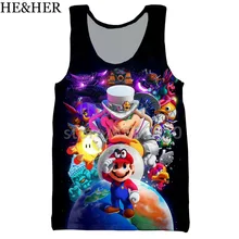Супер Марио 3D Печатный Топ на бретелях для мужчин модный крутой летний топ на бретелях для работы Мужские Женские топы топ на бретелях