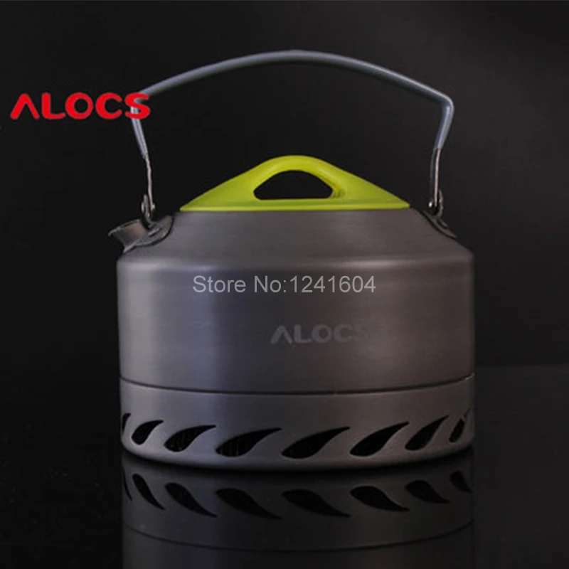 Alocs 0.9l al aire libre Hervidores de agua camping aluminio duro agua té café caldera picnic té cafetera Utensilios de cocina set 200g cw-k07