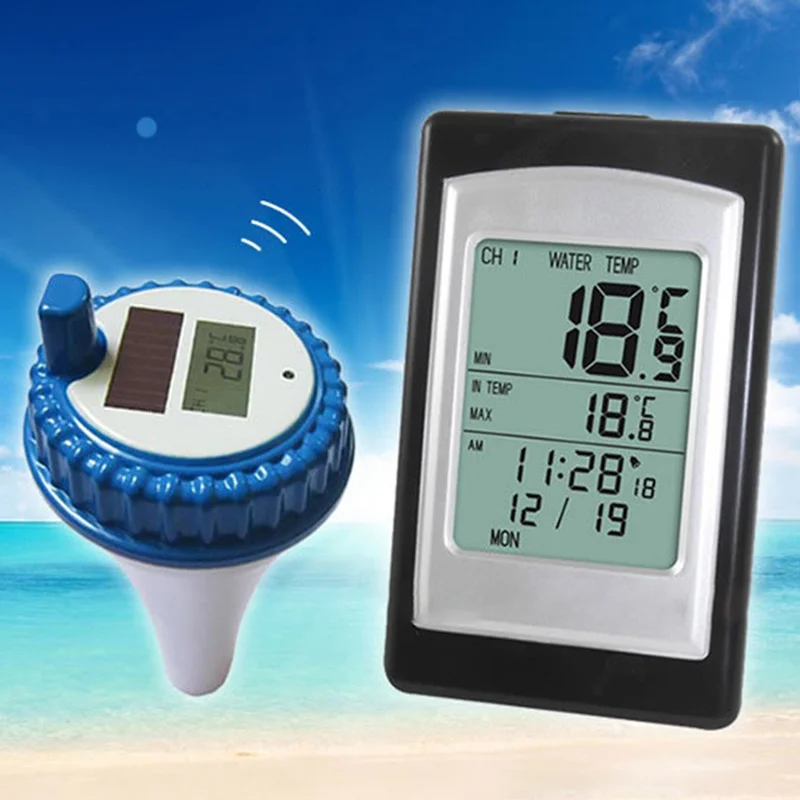 

Wireless Solar Power Floating Pool Thermometer Digital Swimming Pool SPA Floating Thermometer FG66
