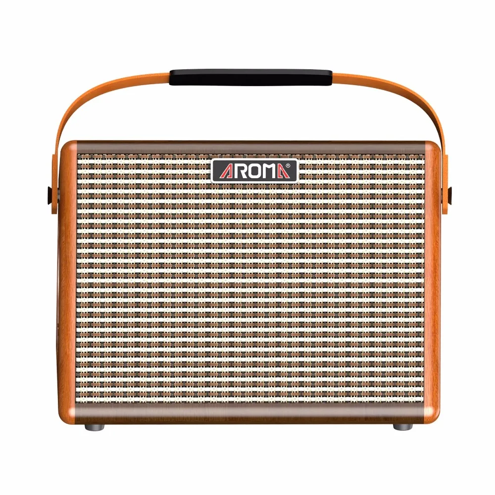  AROMA AG-26A Acoustic Guitar Amplifier 26W Portable Amp with Microphone Interface Built-in Recharge