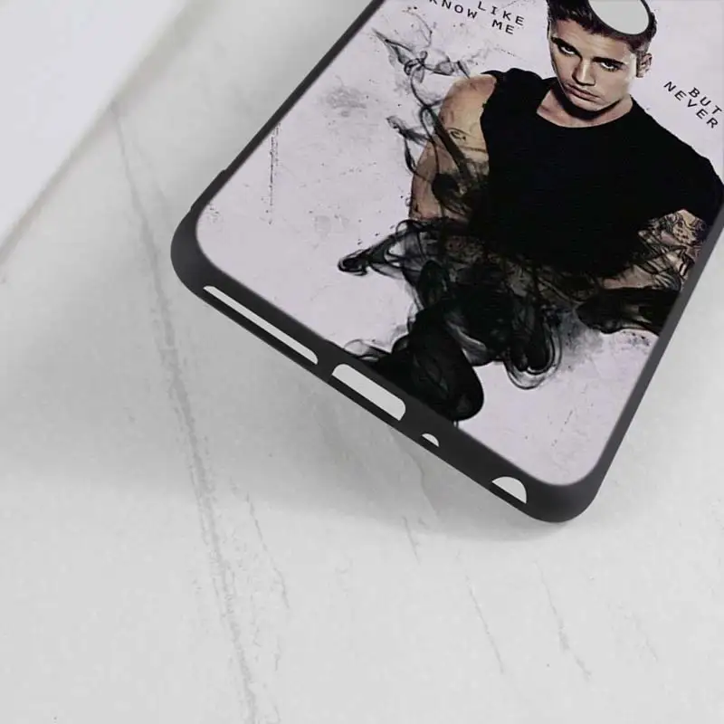 For Huawei Honor Mate 7C 7A 8 8X 9 9N 10 20 Nova 3 3e 3i 4 Pro Lite Black Silicon Phone Case Fashion justin bieber Style