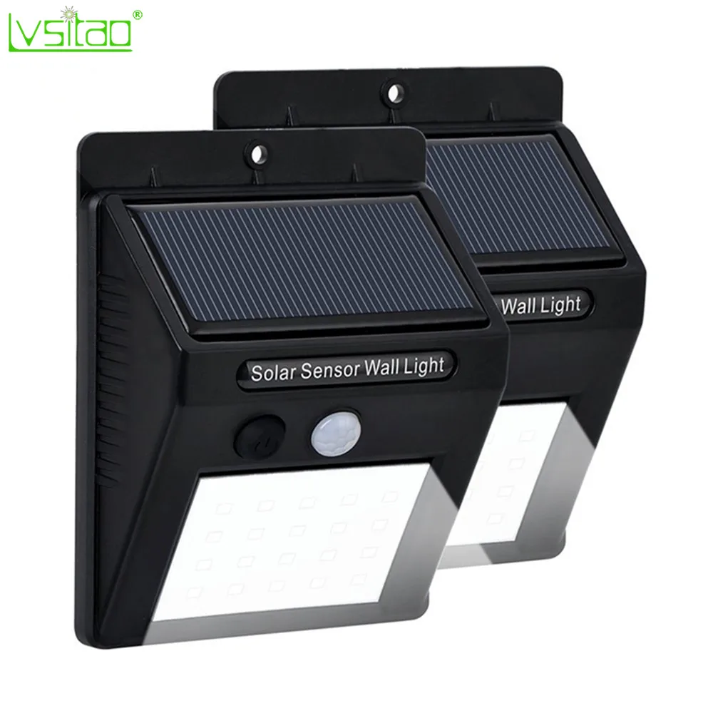 

led solar wall light with PIR motion sensor 20led Outdoor Waterproof Energy Saving Street Yard Path Home Garden Security Lamp