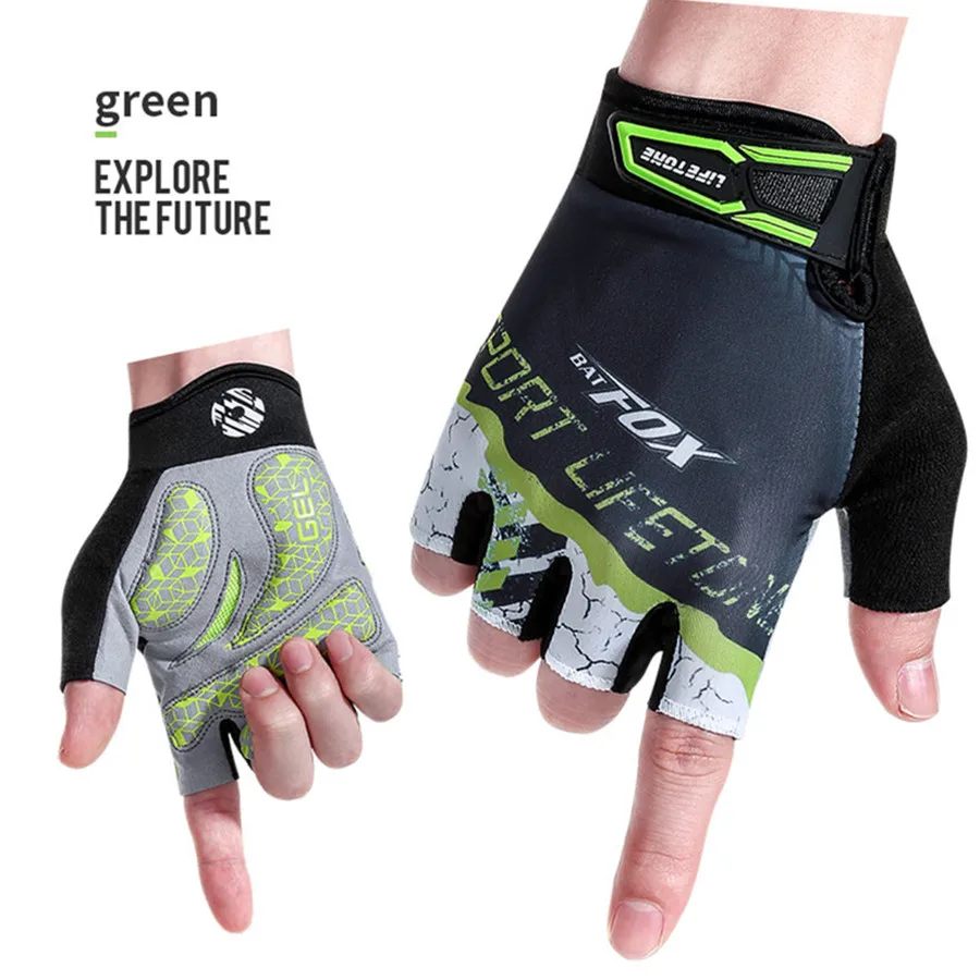 BATFOX мужские велосипедные перчатки с половинным пальцем Женские Горные велосипеды спортивные перчатки из дышащего материала Guantes Ciclismo велосипедные перчатки