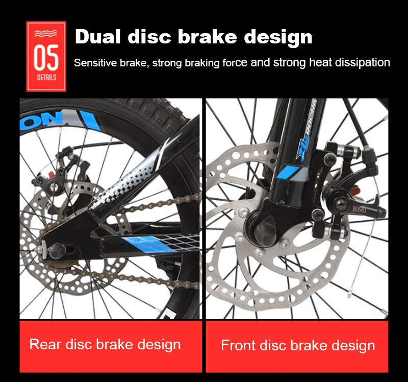 Clearance 18/20 inch mountain bike Children bicycle front and rear disc brakes single speed children