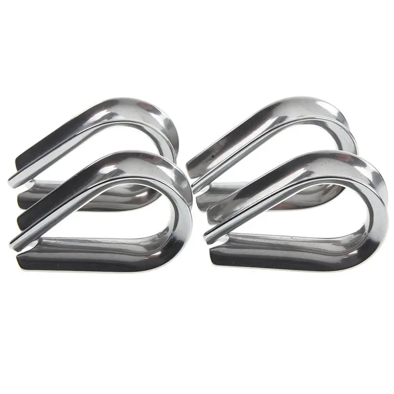 

4 x Stainless Steel - 3mm Wire rope loop Rope Thimbles