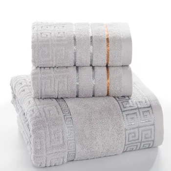 Plaid 100% Cotton Face Hand Bath Towel Set for Adult Bathroom 650g 3pcs/set Towel Sets Freeshipping