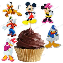 Микки и Минни Мышь кекс Топпер выбирает мультфильм булочки торт выпечки топперы дети мероприятие вечерние украшения Accessories24pcs/лот