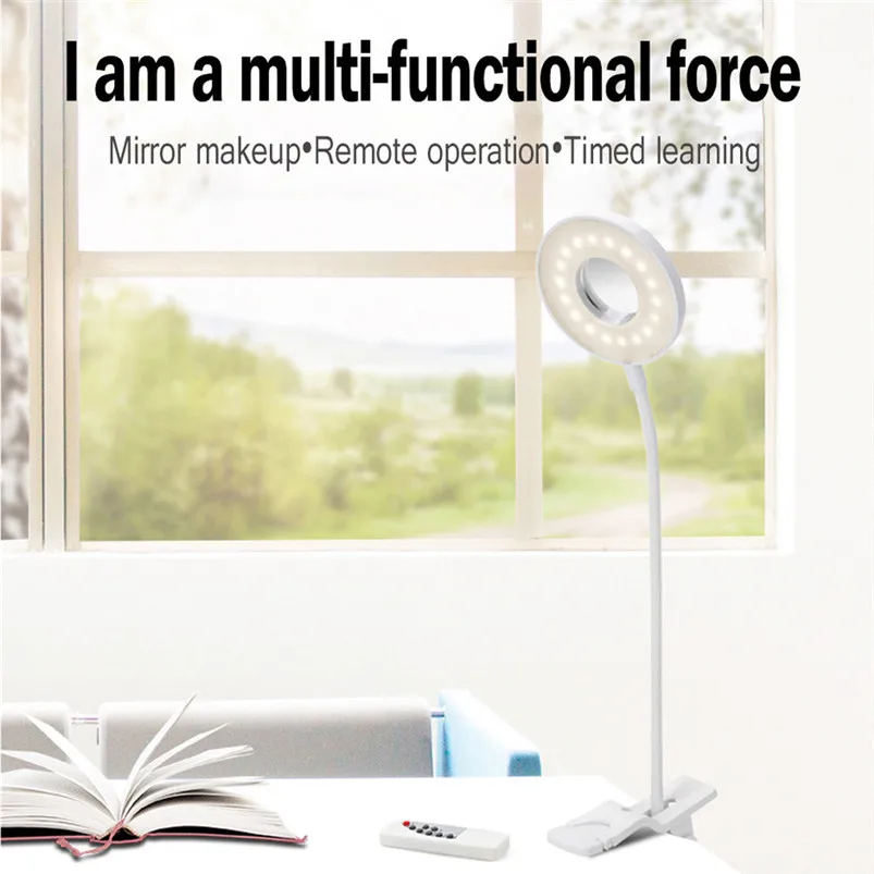 USB Remote Rechargeable Sensor LED Desk Lamp Eye Protection Bed Table Reading Lamp Clip Light Remote Control Luces 40MR059