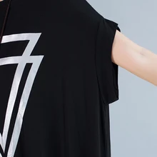 Plus Size Women Dress Summer Solid Print Female Big Size Loose Cotton Fashion Vest Large Size Elegant O-Neck Black New Dresses