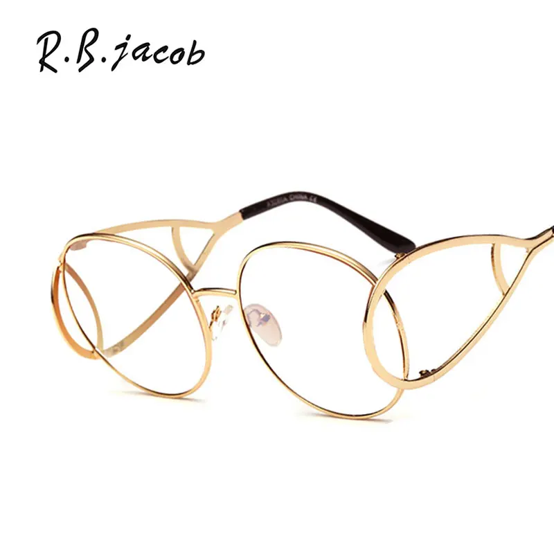 Designer round Cat Eye occhiali da sole vintage specchio piatto metallo retrò donna