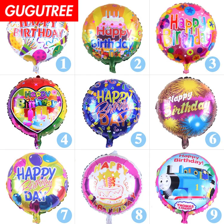 

GUGUTREE PARTY 18inch blue yellow red pink happy foil ballon wedding event christmas halloween festival birthday party HY-195
