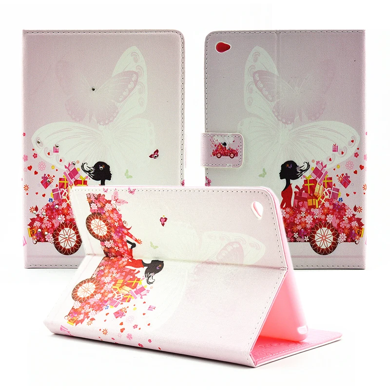 Air 2 New fashion Beautiful Rhinestone Magic Girl PU Leather stand flip