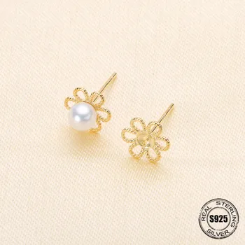 

Fashion Pearl Earrings Accessories 925 Sterling Silver Earrings Findings Earrings Jewelry Parts Fittings Mountings DIY Girl Gift