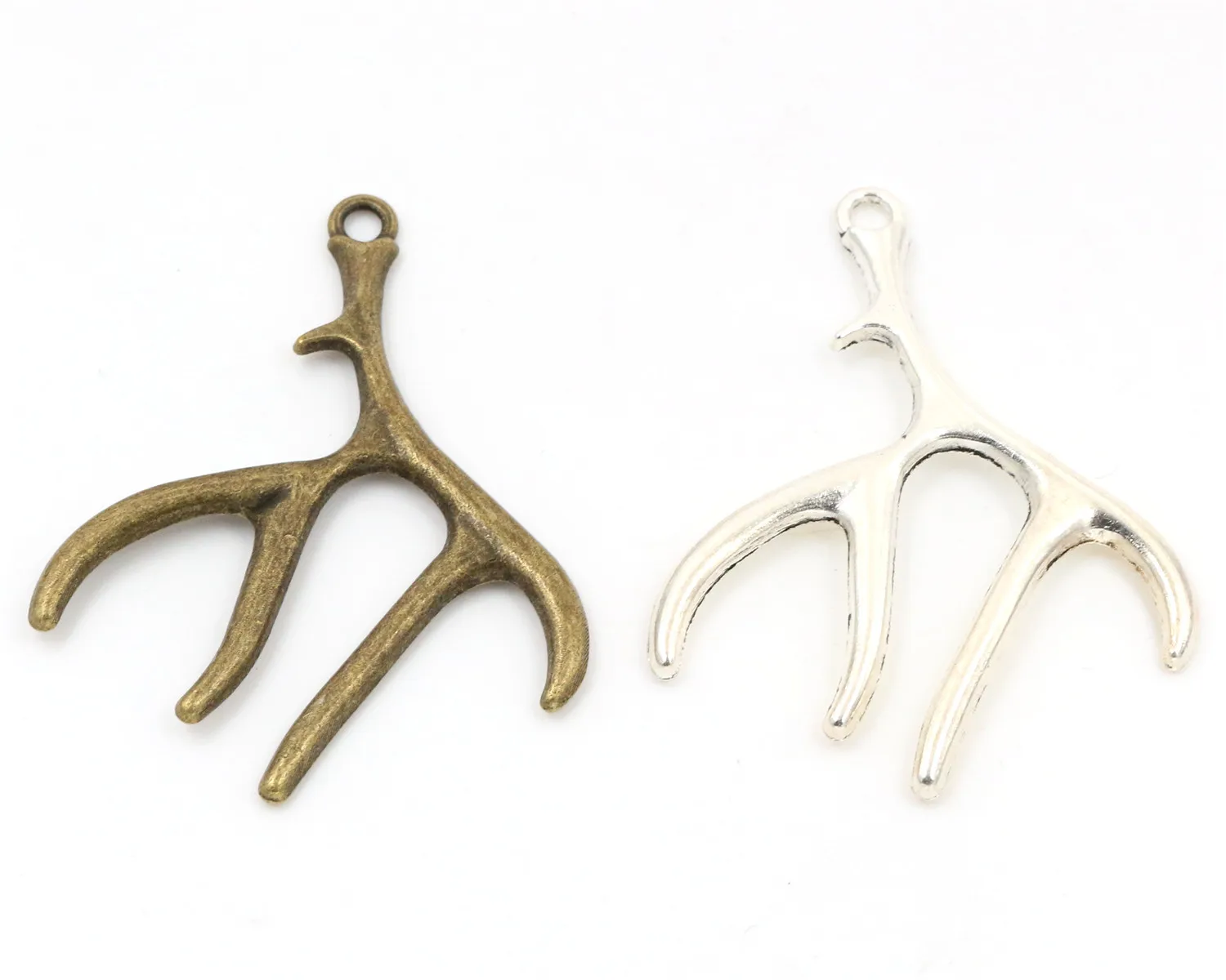

51x40mm 5pcs Antique Silver and Bronze Plated Antlers Handmade Charms Pendant:DIY for bracelet necklace