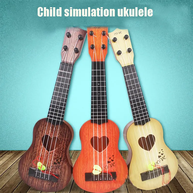 

Mini Educational Instrument Toy Plastic 4 Strings Infant Ukulele Early Education Simulation