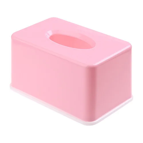 Коробка для салфеток, пластиковая цветная коробка для гостиной, Офисная креативная прямоугольная бумажная коробка, 3 - Цвет: Розовый