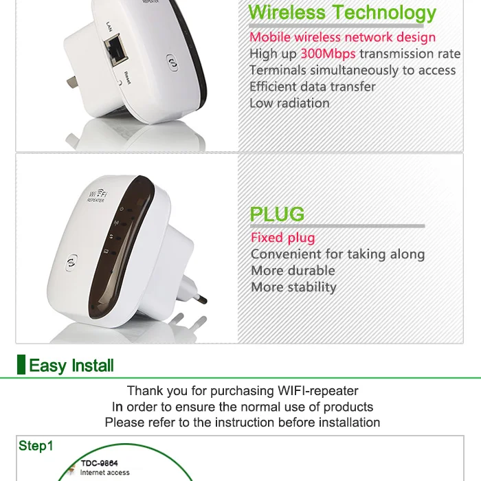 Беспроводной усилитель wifi 300 Мбит/с 802.11N/B/G сеть WiFi Extender сигнала Усилители домашние Интернет Телевизионные антенны Усилитель сигнала repetidor