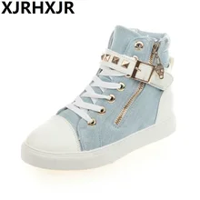 Новинка года; обувь с высоким берцем; женская модная парусиновая обувь с заклепками; женская повседневная обувь на плоской подошве; брендовая Винтажная обувь черного цвета