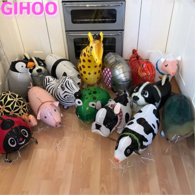 

1PC Walking Animal Balloons Cute Cat Dog Rabbit Panda Dinosaur Tiger Balloons Pet Balls Birthday Party Decorations Kid Toy
