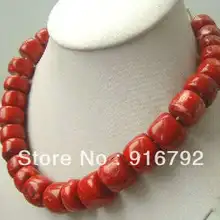 "Тибет настоящий красный коралл большое ожерелье