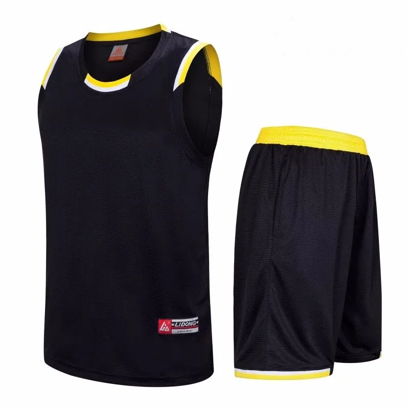 Мужской женский баскетбольный трикотажный комплект, комплекты униформы, спортивные рубашки для взрослых, дышащие баскетбольные майки, шорты, сделай сам, на заказ