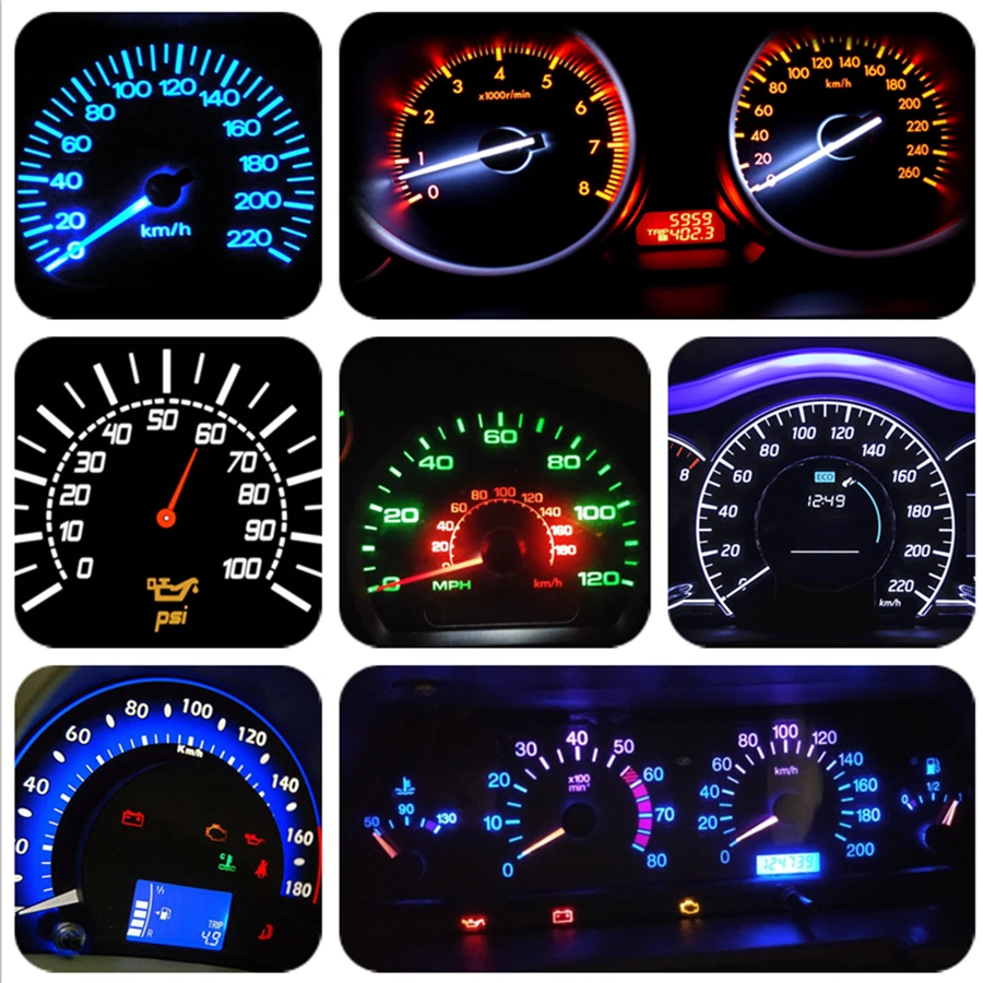 Lâmpada de Luz de Led para Carro Luzes para Painel de Instrumentos de Carro para Honda Wljh Accord Cr-v Civic Odyssey Prelude Crx S2000 6x Pc74 t5 10 de instrumentos de carro para honda accord