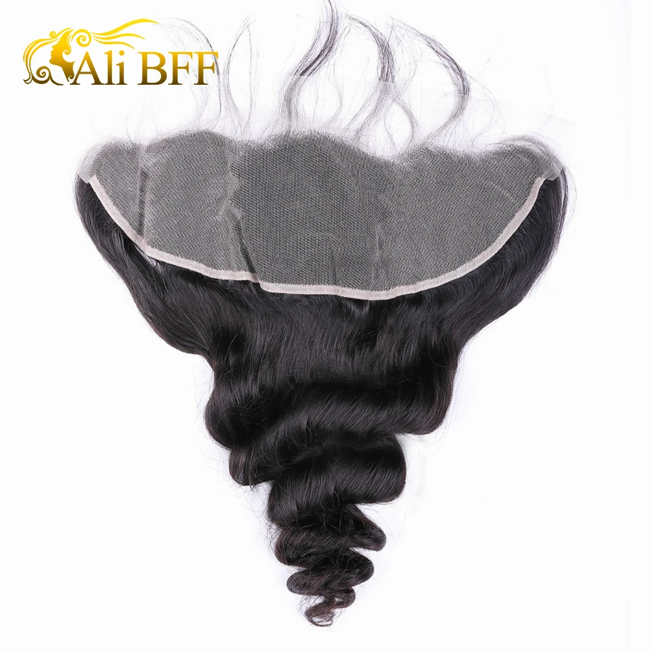 ALI BFF 13x4 свободная волна предварительно сорванная кружевная Фронтальная застежка с Детские волосы уха к уху отбеленные узлы Remy человеческие волосы переплетения