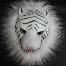 Реалистичная меховая грива латексная маска Жуткие Животные тигр/Лев/обезьяна/Волк Partern полное лицо косплей костюм на Хэллоуин