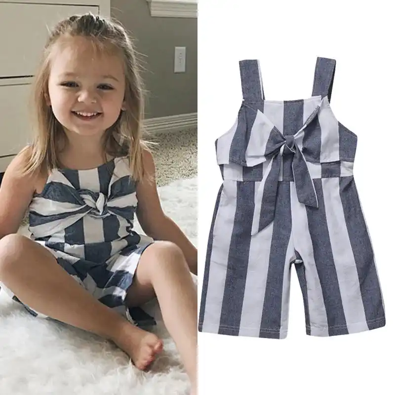 girls striped jumpsuit