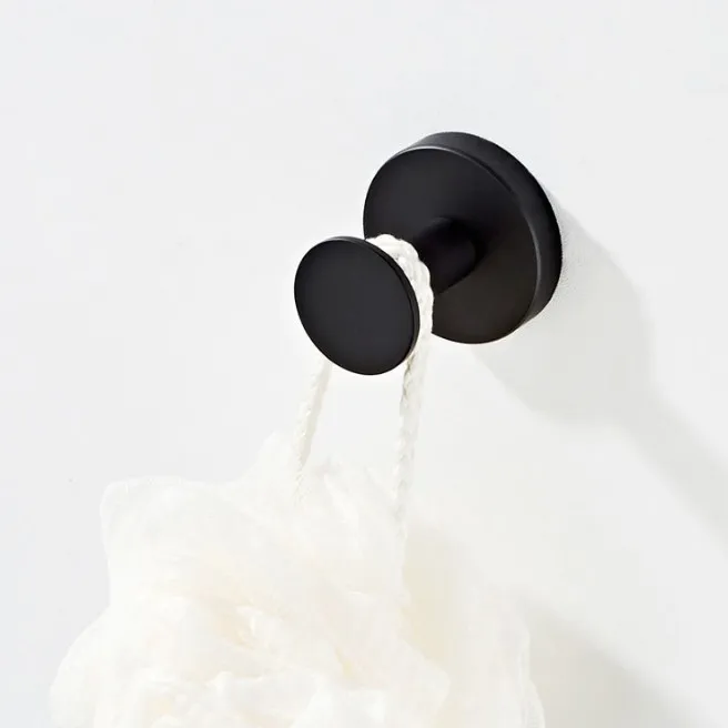 SUS 304 черные крючки для халатов из нержавеющей стали, настенный крючок, вешалка для одежды, крючки для полотенец, дверные крючки, аксессуары для ванной комнаты - Цвет: E